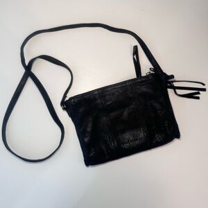 Day & Mood Black Leather Crossbody Bag